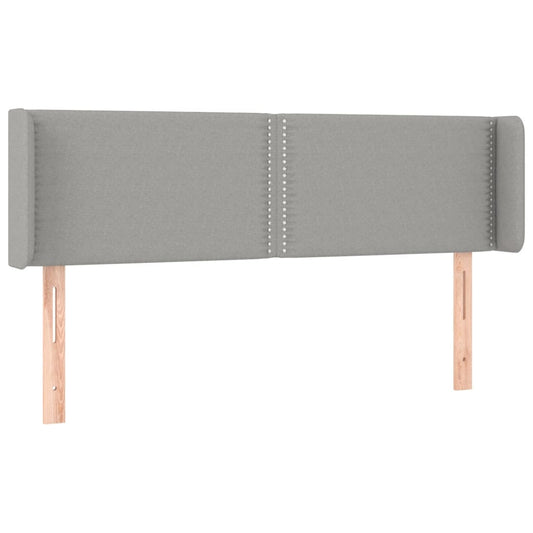 Čelo Postele Typu Ušák Světle Šedé 147X16X78/88 Cm Textil