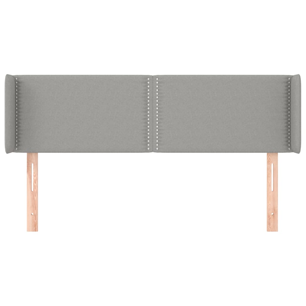 Čelo Postele Typu Ušák Světle Šedé 147X16X78/88 Cm Textil