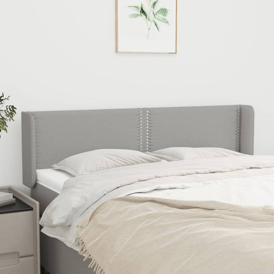 Čelo Postele Typu Ušák Světle Šedé 147X16X78/88 Cm Textil