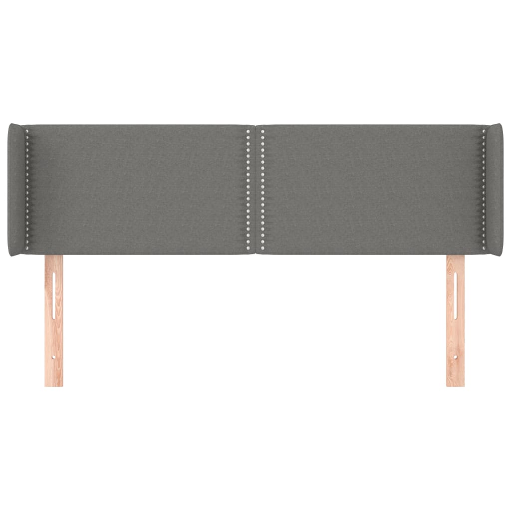 Čelo Postele Typu Ušák Tmavě Šedé Textil Tmavě Šedá