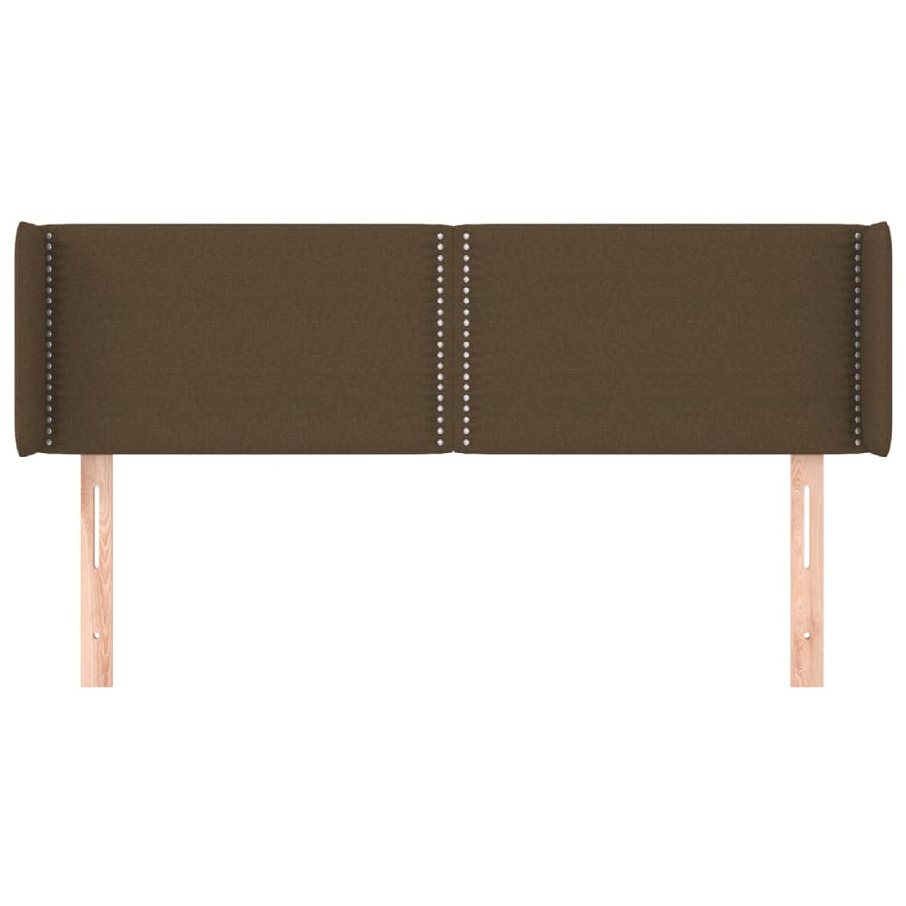 Čelo Postele Typu Ušák Tmavě Hnědé 147X16X78/88 Cm Textil