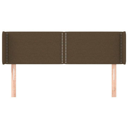Čelo Postele Typu Ušák Tmavě Hnědé 147X16X78/88 Cm Textil