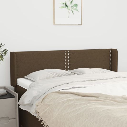 Čelo Postele Typu Ušák Tmavě Hnědé 147X16X78/88 Cm Textil