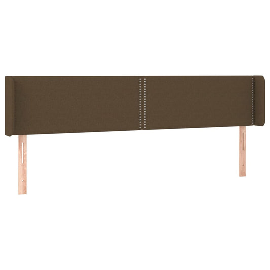 Čelo Postele Typu Ušák Tmavě Hnědé 183X16X78/88 Cm Textil