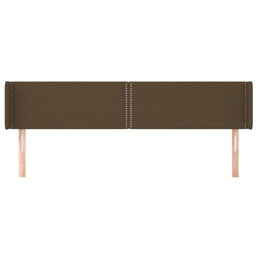 Čelo Postele Typu Ušák Tmavě Hnědé 183X16X78/88 Cm Textil