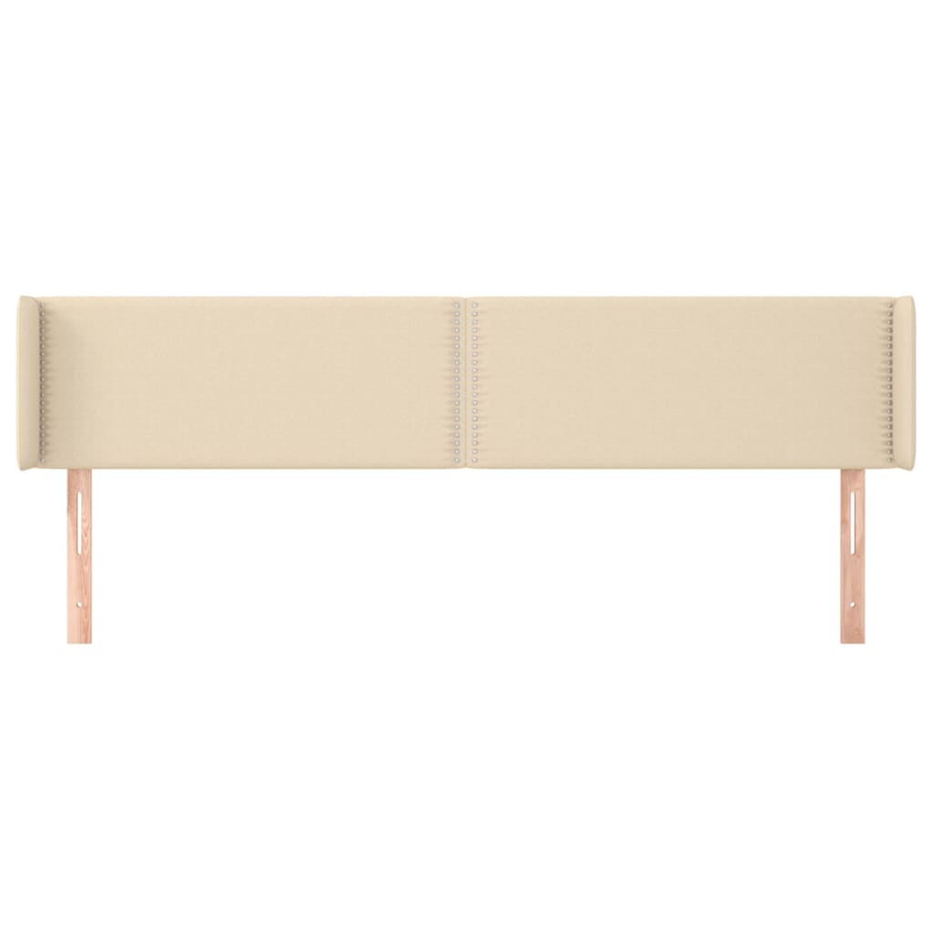 Čelo Postele Typu Ušák Krémové 183X16X78/88 Cm Textil