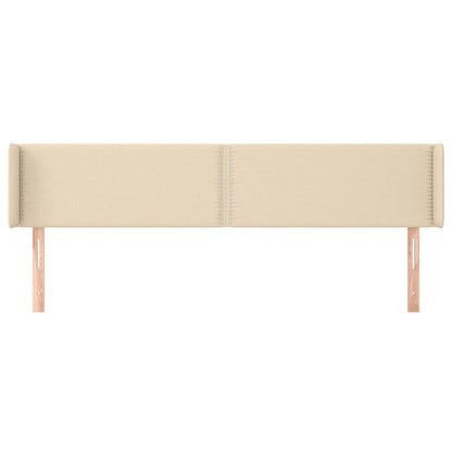 Čelo Postele Typu Ušák Krémové 183X16X78/88 Cm Textil