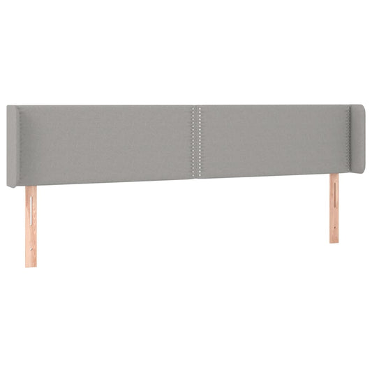 Čelo Postele Typu Ušák Světle Šedé 203X16X78/88 Cm Textil