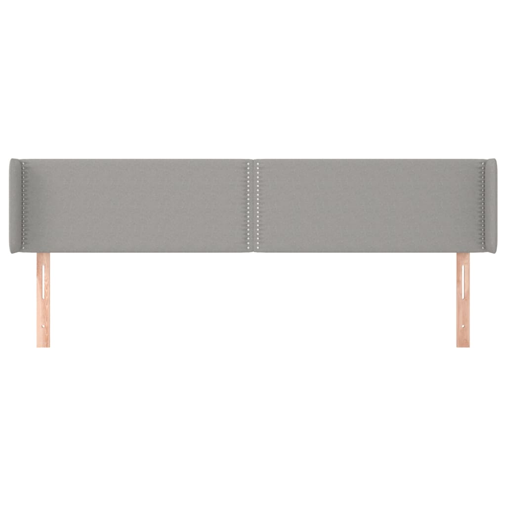 Čelo Postele Typu Ušák Světle Šedé 203X16X78/88 Cm Textil