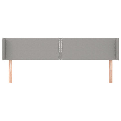 Čelo Postele Typu Ušák Světle Šedé 203X16X78/88 Cm Textil