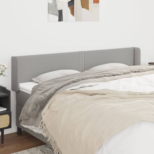 Čelo Postele Typu Ušák Světle Šedé 203X16X78/88 Cm Textil
