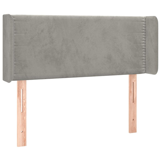 Čelo Postele Typu Ušák Světle Šedé 83X16X78/88 Cm Samet