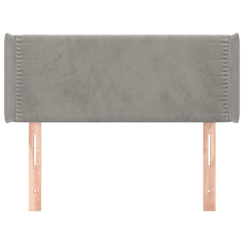Čelo Postele Typu Ušák Světle Šedé 93X16X78/88 Cm Samet