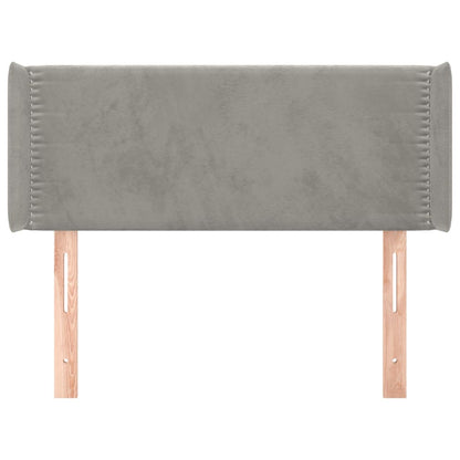 Čelo Postele Typu Ušák Světle Šedé 93X16X78/88 Cm Samet