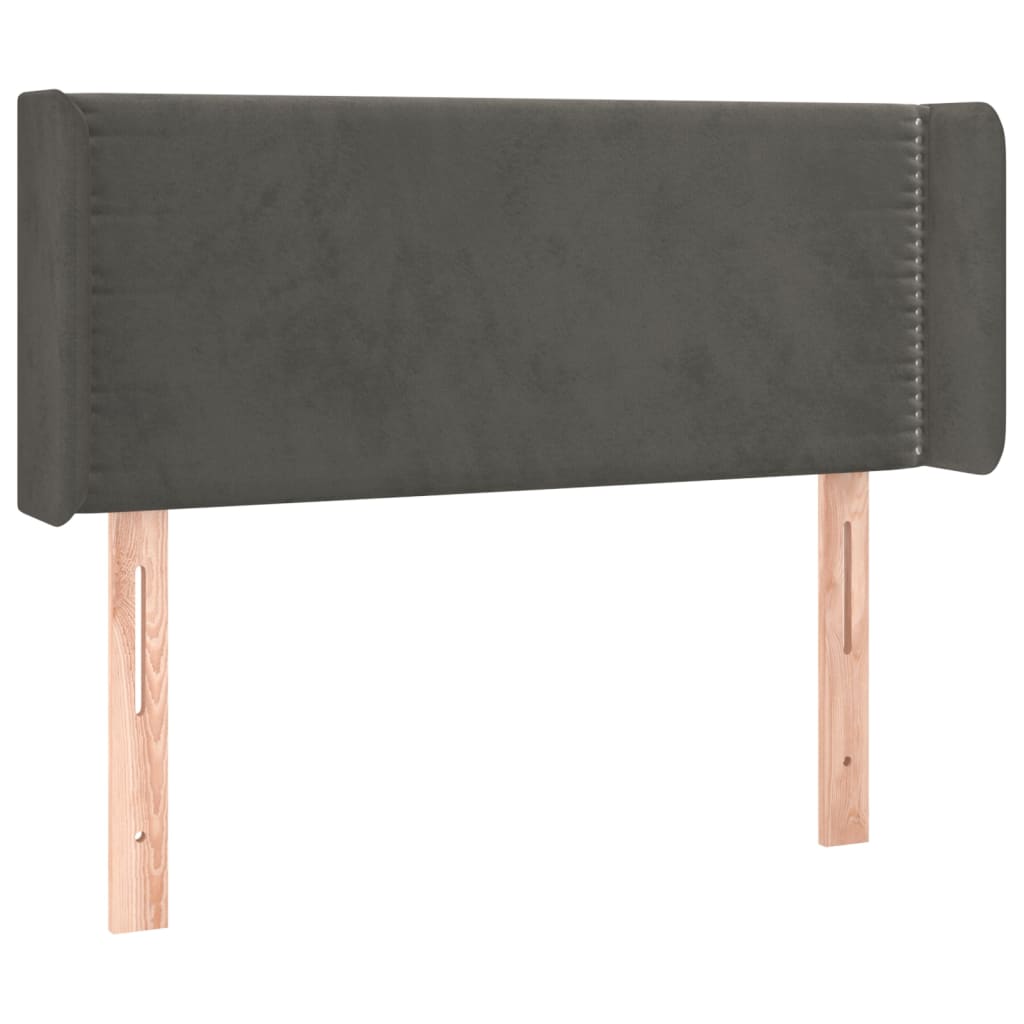 Čelo Postele Typu Ušák Tmavě Šedé 93X16X78/88 Cm Samet