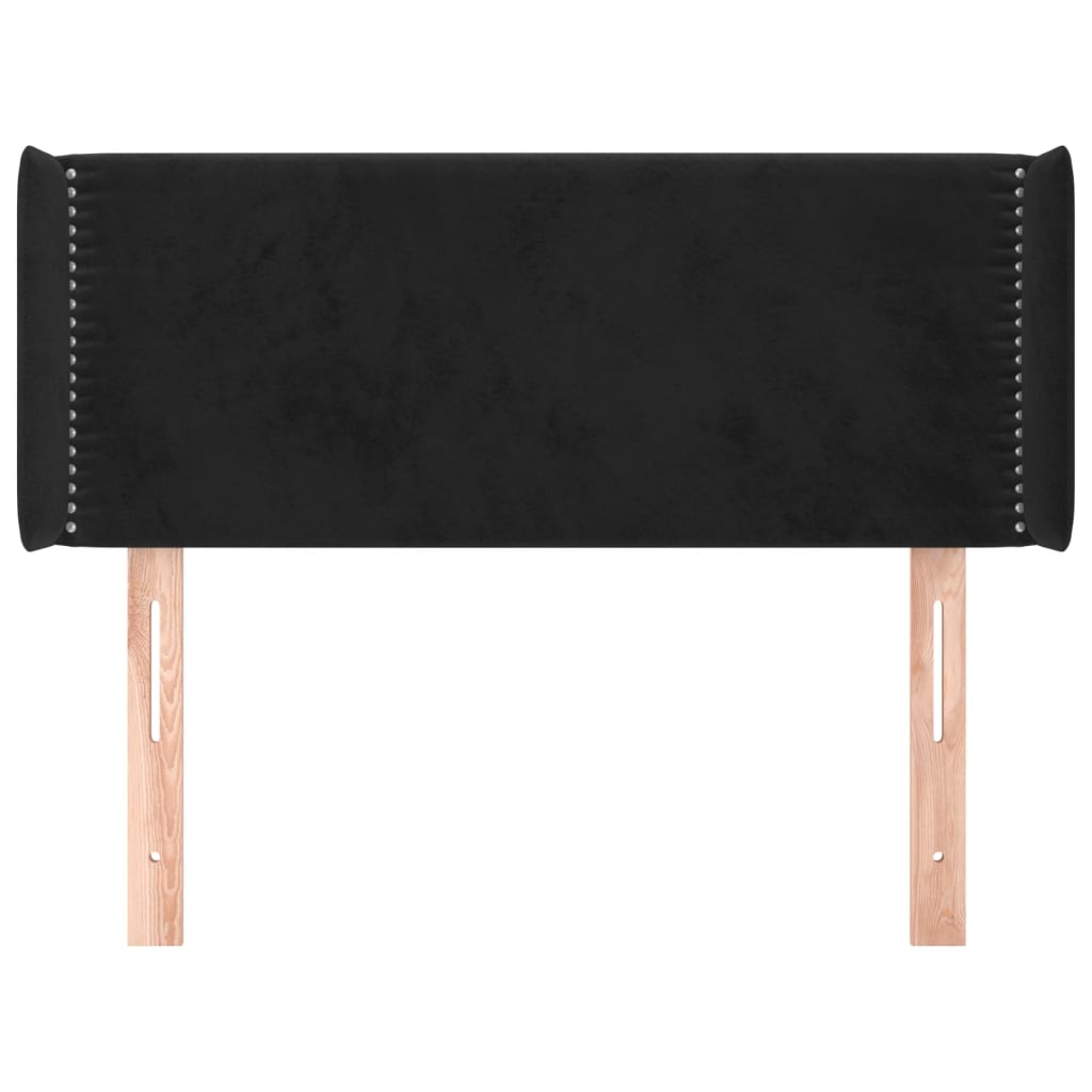 Čelo Postele Typu Ušák Černé 93X16X78/88 Cm Samet