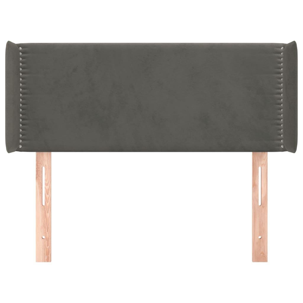 Čelo Postele Typu Ušák Tmavě Šedé 103X16X78/88 Cm Samet