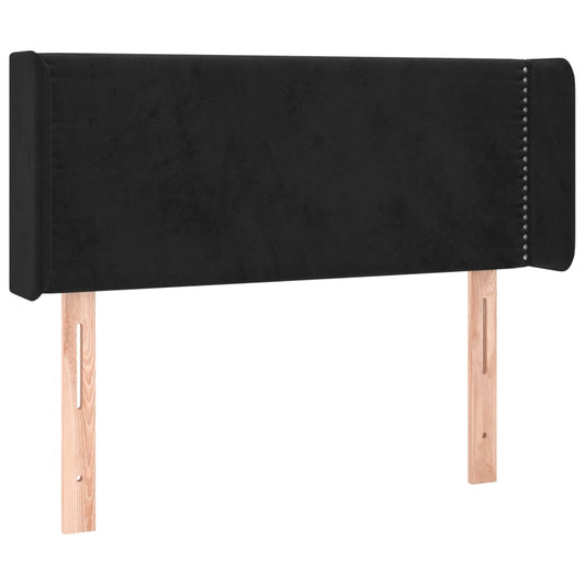 Čelo Postele Typu Ušák Černé 103 X 16 X 78/88 Cm Samet