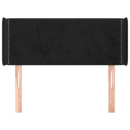 Čelo Postele Typu Ušák Černé 103 X 16 X 78/88 Cm Samet