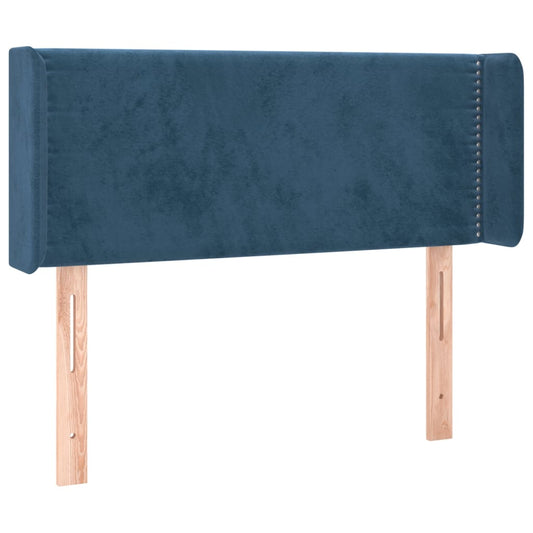 Čelo Postele Typu Ušák Tmavě Modrá 103X16X78/88 Cm Samet