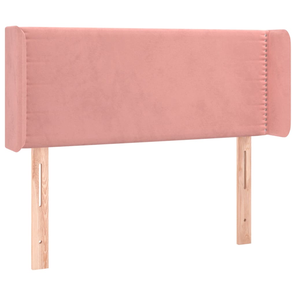 Čelo Postele Typu Ušák Růžová 103 X 16 X 78/88 Cm Samet
