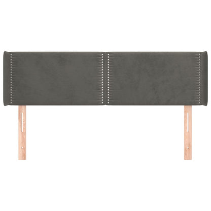 Čelo Postele Typu Ušák Tmavě Šedé 147X16X78/88 Cm Samet