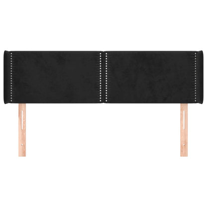 Čelo Postele Typu Ušák Černé 147X16X78/88 Cm Samet