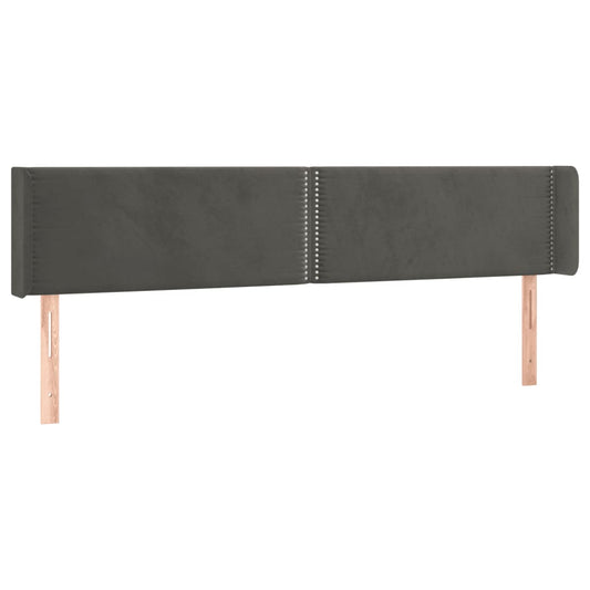 Čelo Postele Typu Ušák Tmavě Šedé 163X16X78/88 Cm Samet