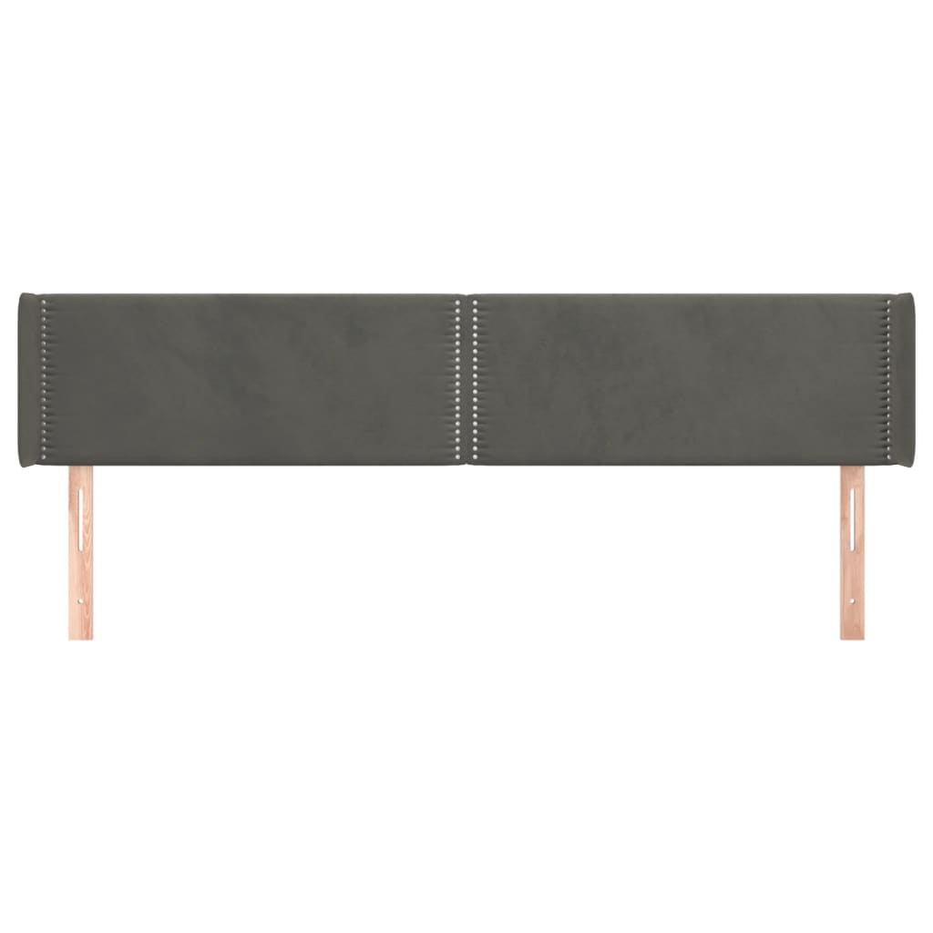 Čelo Postele Typu Ušák Tmavě Šedé 163X16X78/88 Cm Samet