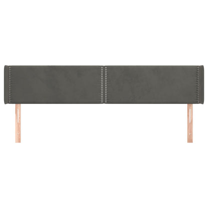 Čelo Postele Typu Ušák Tmavě Šedé 163X16X78/88 Cm Samet