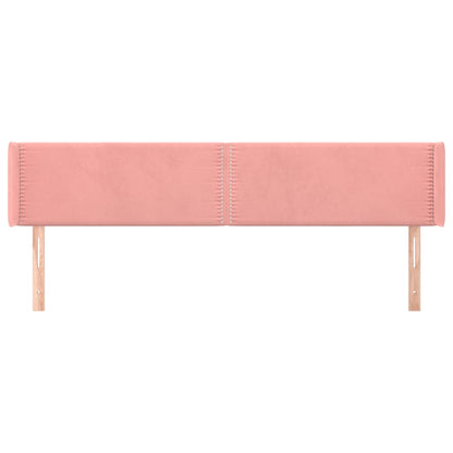 Čelo Postele Typu Ušák Růžová 163X16X78/88 Cm Samet