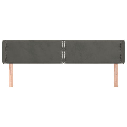 Čelo Postele Typu Ušák Tmavě Šedé 183X16X78/88 Cm Samet