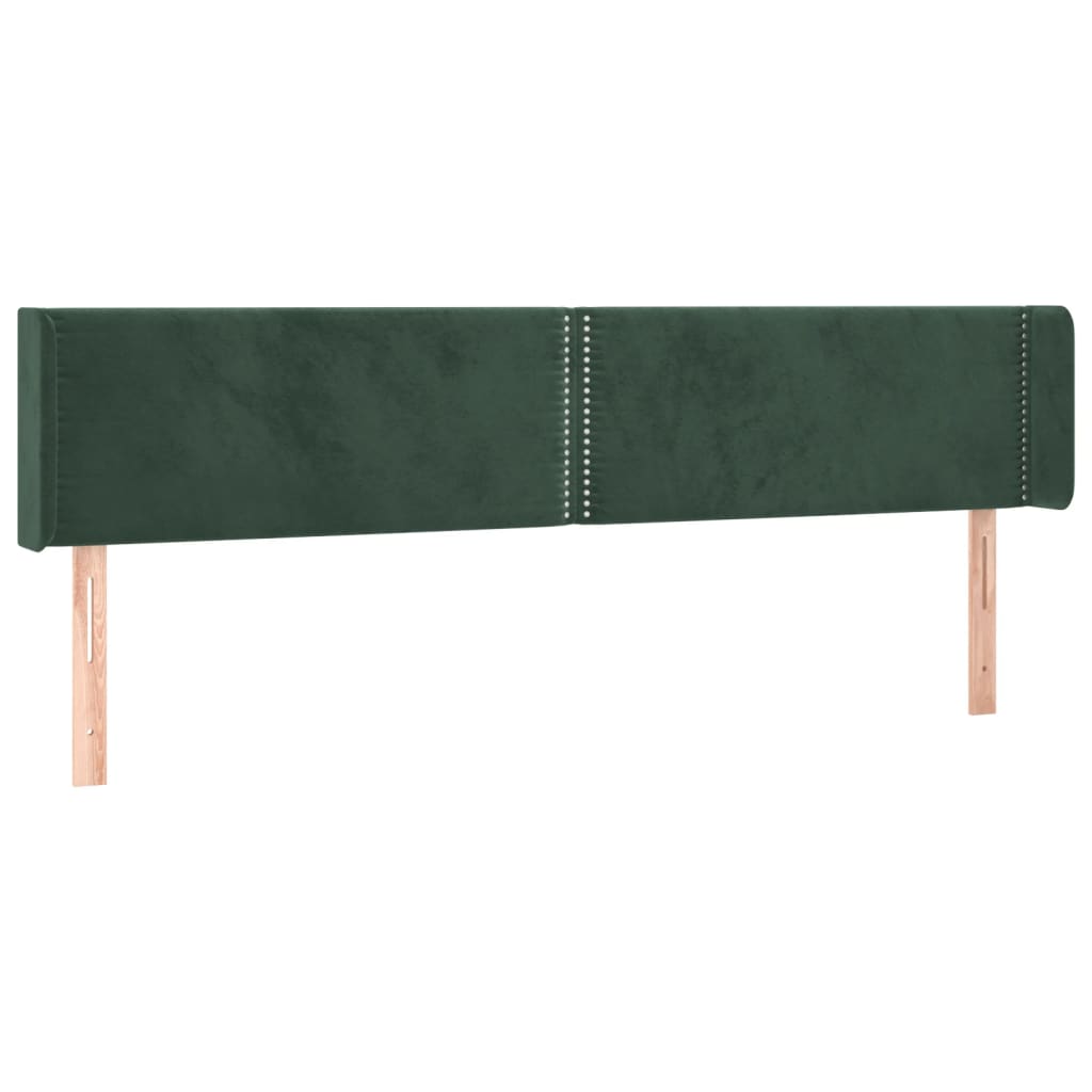 Čelo Postele Typu Ušák Tmavě Zelená 183X16X78/88 Cm Samet