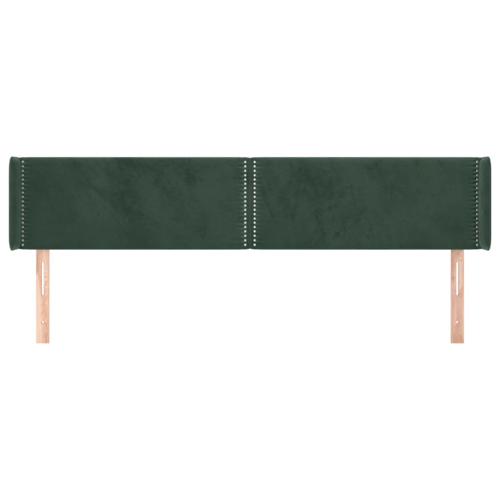 Čelo Postele Typu Ušák Tmavě Zelená 183X16X78/88 Cm Samet