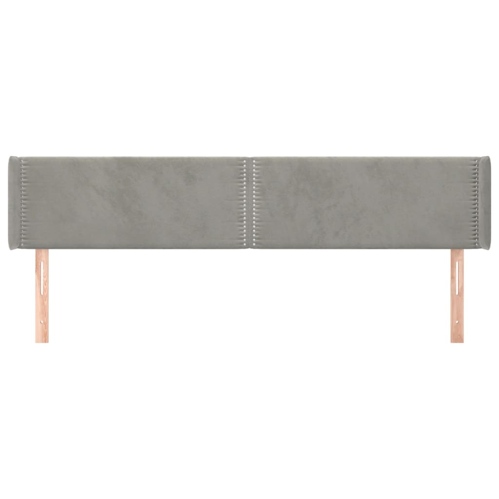 Čelo Postele Typu Ušák Světle Šedé 203X16X78/88 Cm Samet