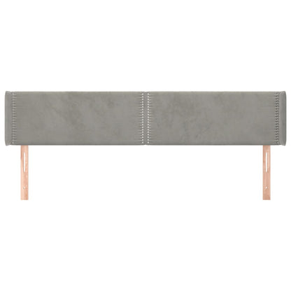 Čelo Postele Typu Ušák Světle Šedé 203X16X78/88 Cm Samet