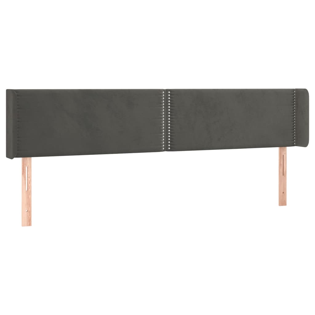 Čelo Postele Typu Ušák Tmavě Šedé 203X16X78/88 Cm Samet