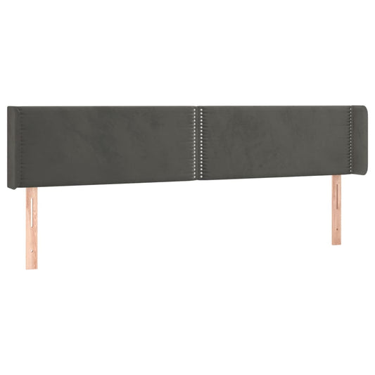 Čelo Postele Typu Ušák Tmavě Šedé 203X16X78/88 Cm Samet