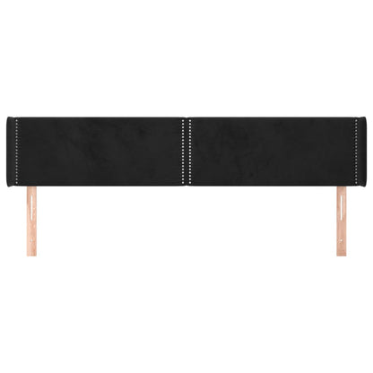 Čelo Postele Typu Ušák Černé 203X16X78/88 Cm Samet