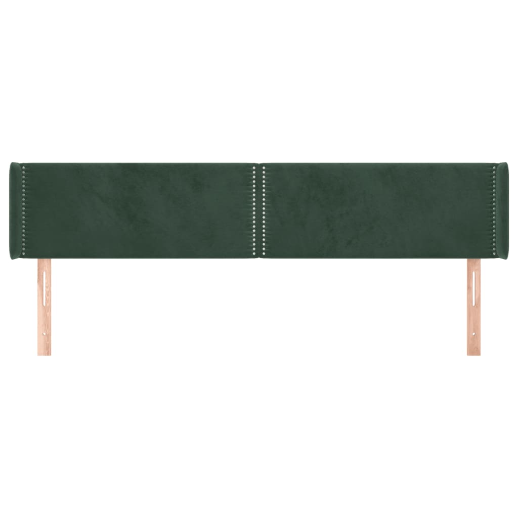 Čelo Postele Typu Ušák Tmavě Zelená 203X16X78/88 Cm Samet