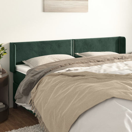 Čelo Postele Typu Ušák Tmavě Zelená 203X16X78/88 Cm Samet