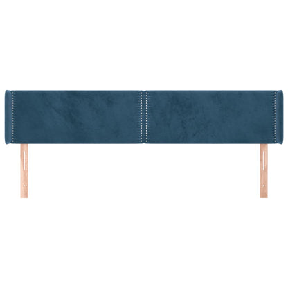 Čelo Postele Typu Ušák Tmavě Modrá 203X16X78/88 Cm Samet