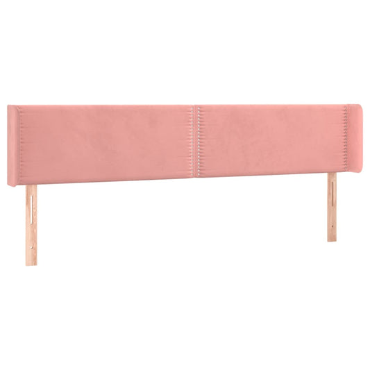 Čelo Postele Typu Ušák Růžová 203X16X78/88 Cm Samet