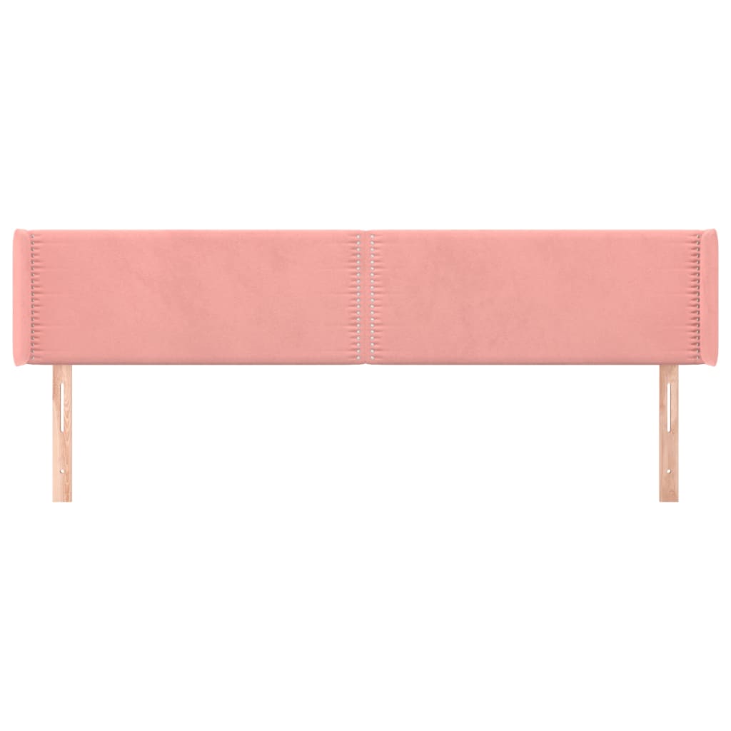 Čelo Postele Typu Ušák Růžová 203X16X78/88 Cm Samet