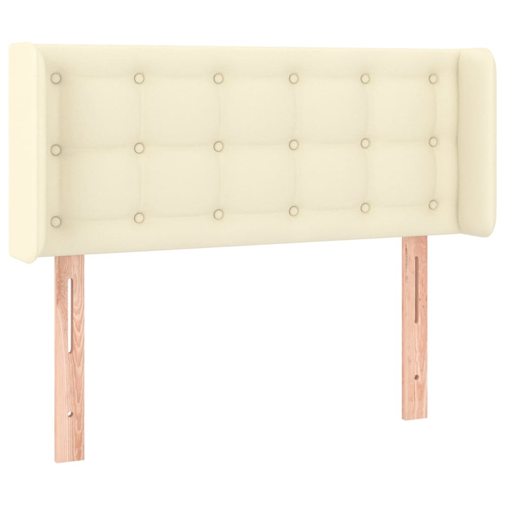 Čelo Postele Typu Ušák Krémové 93X16X78/88 Cm Umělá Kůže