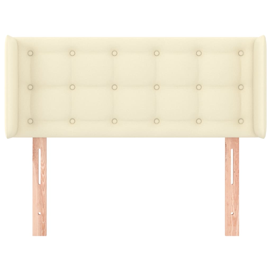 Čelo Postele Typu Ušák Krémové 93X16X78/88 Cm Umělá Kůže
