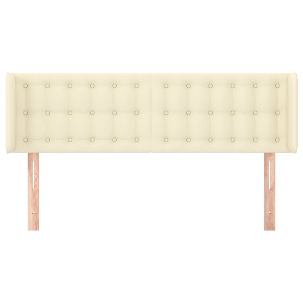 Čelo Postele Typu Ušák Krémové 147 X 16 X 78/88 Cm Umělá Kůže