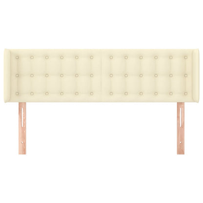 Čelo Postele Typu Ušák Krémové 147 X 16 X 78/88 Cm Umělá Kůže