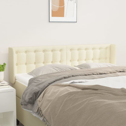 Čelo Postele Typu Ušák Krémové 147 X 16 X 78/88 Cm Umělá Kůže
