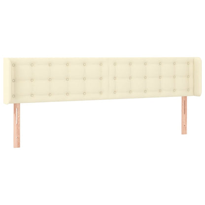 Čelo Postele Typu Ušák Krémové 163X16X78/88 Cm Umělá Kůže
